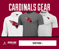 Picture showing shirts and sweatshirts with the cardinals mascot