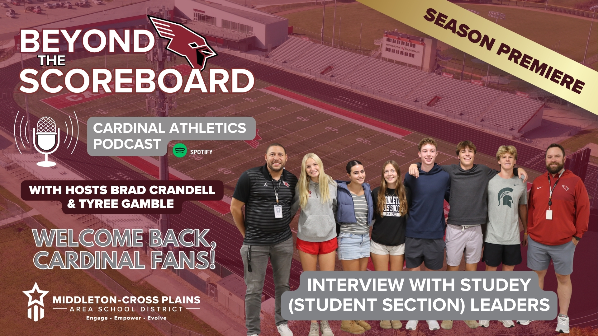 Brad Crandell and Tyree Gamble with MHS Student Section Leaders