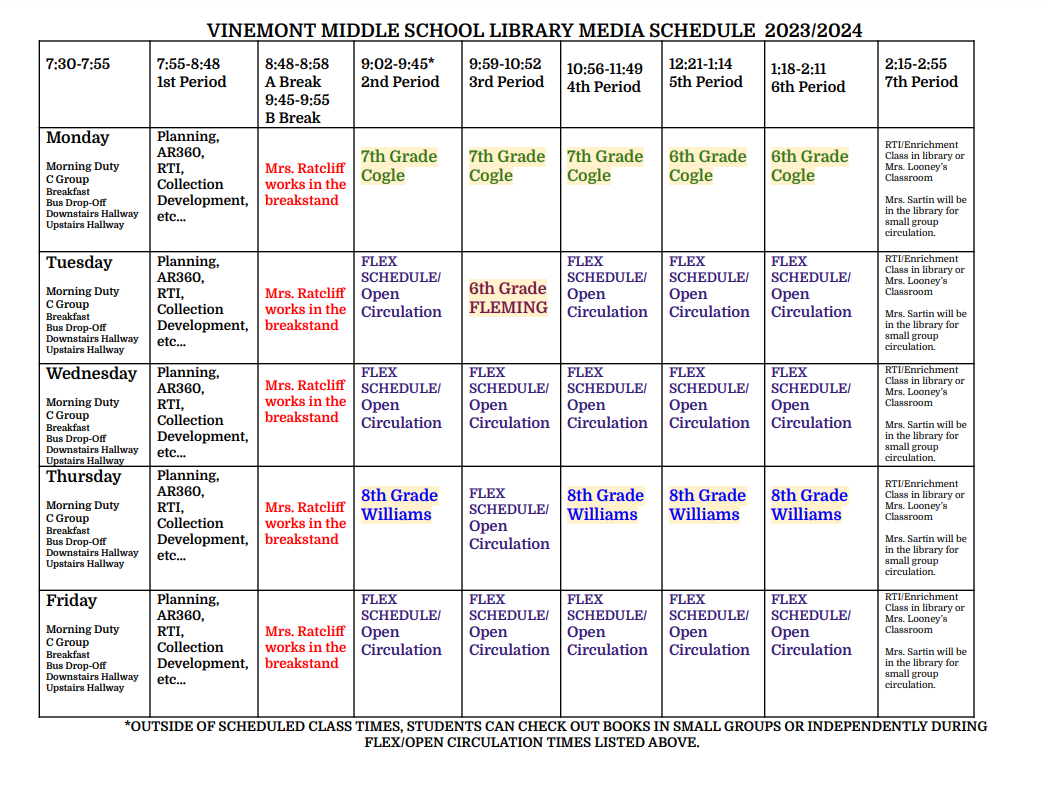 Library Management | Vinemont Middle School