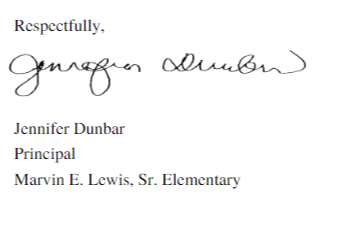 Principal Foston's Signature Image