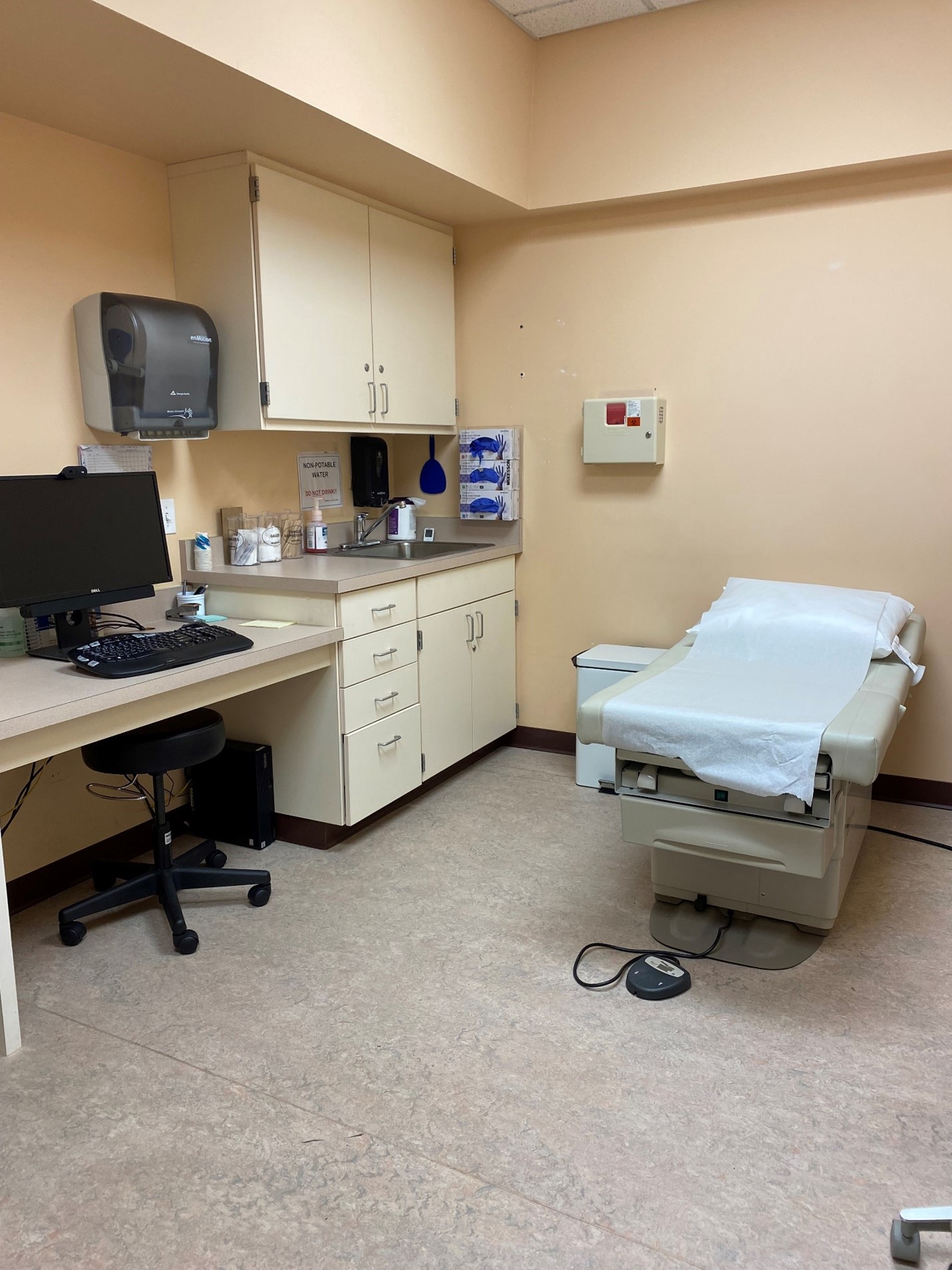 school based health exam room