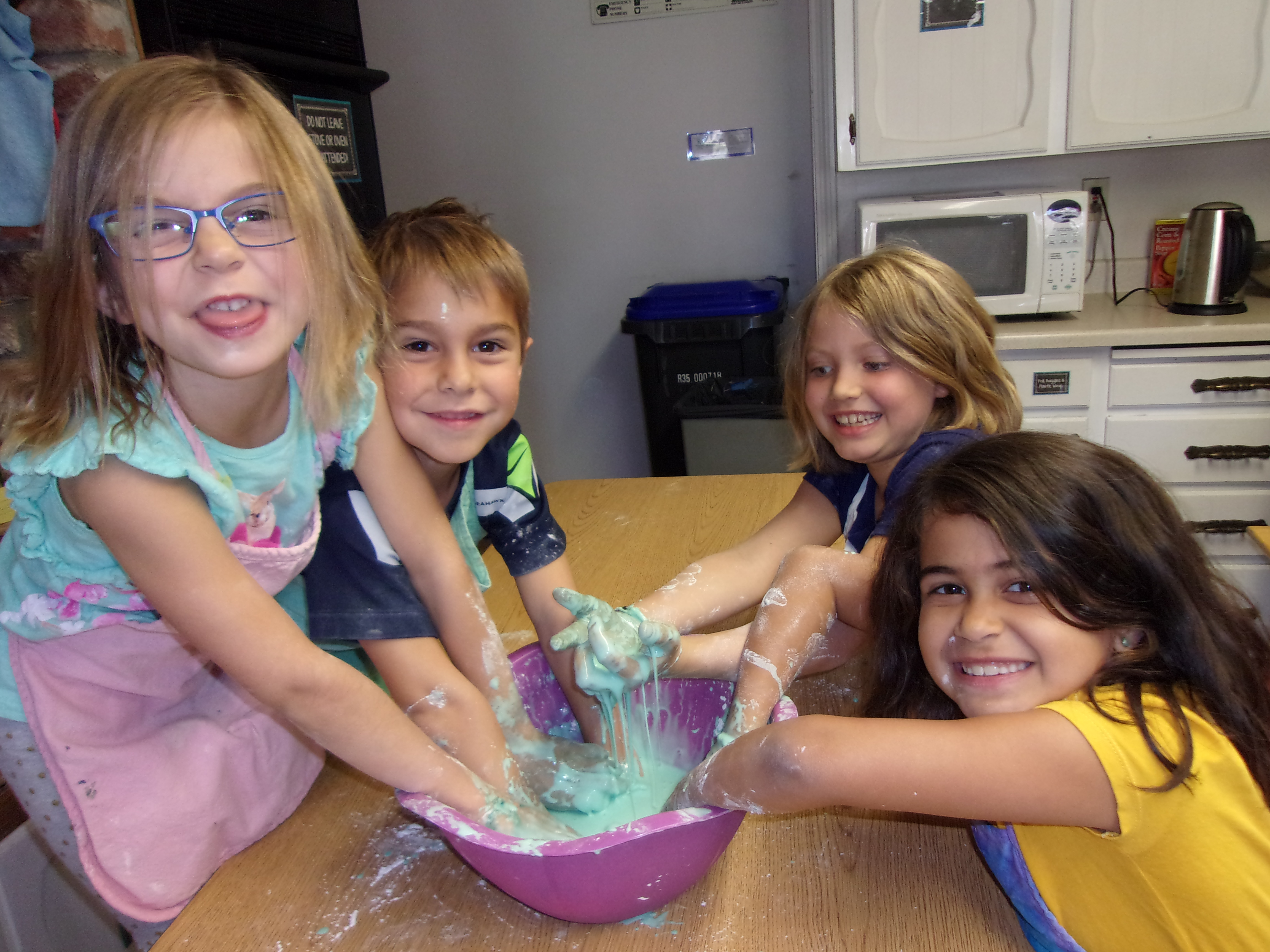 kids playing with gloop