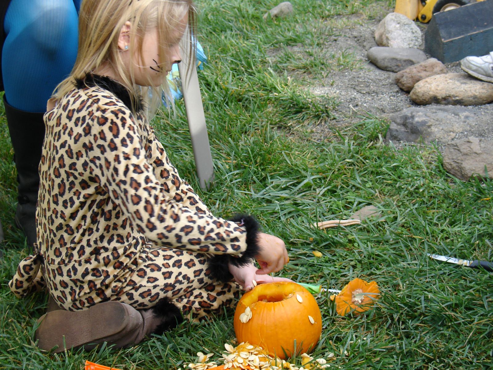 gutting pumpkin