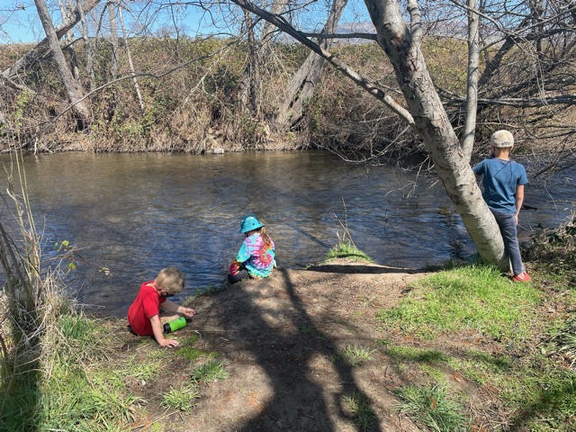 kids at creek