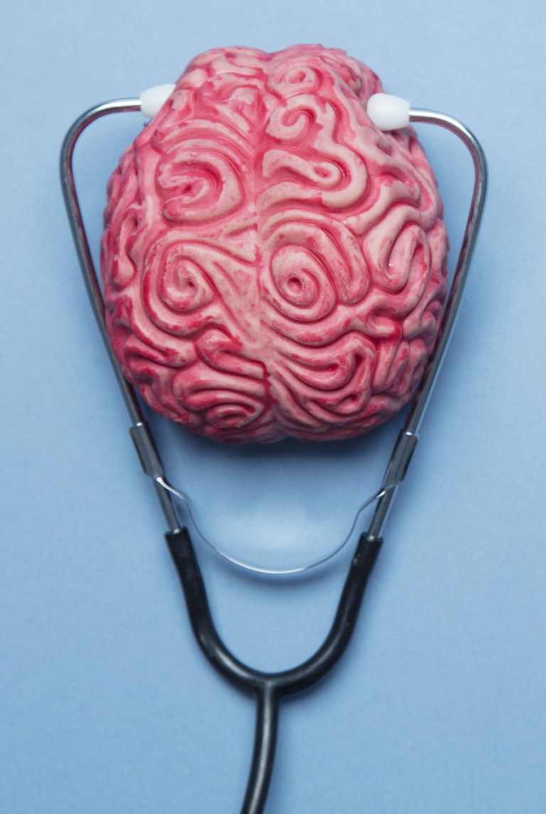 Brain with stetoscope