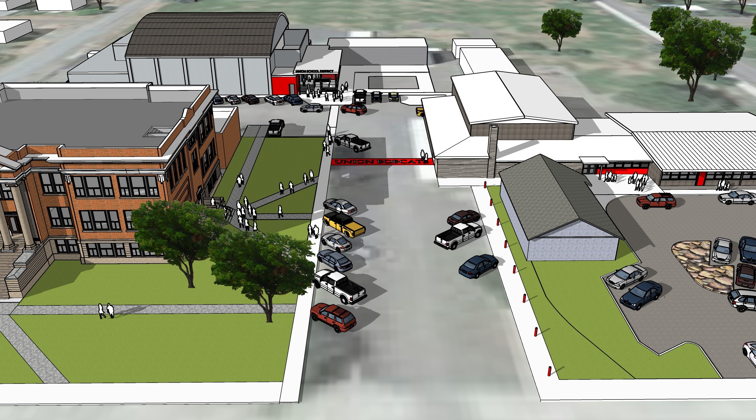 Schematic Design - aerial view of campus