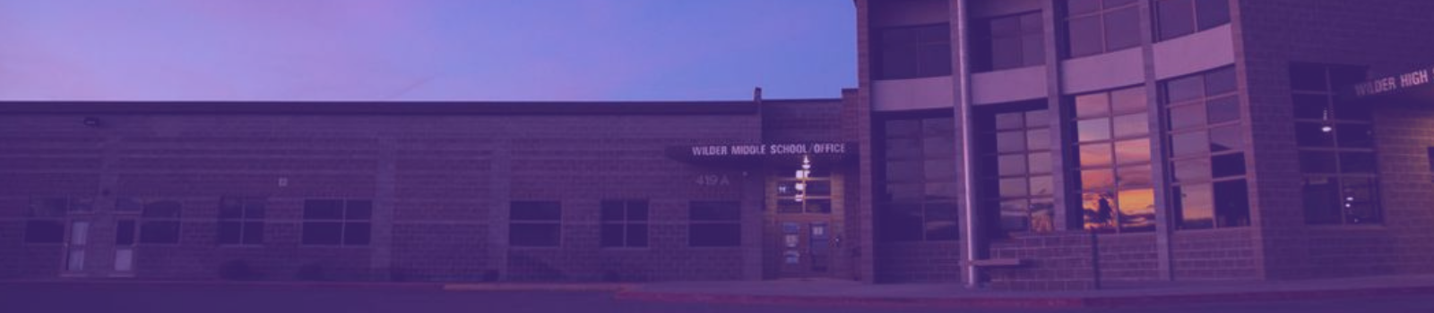 Photo of wilder middle high school at dusk