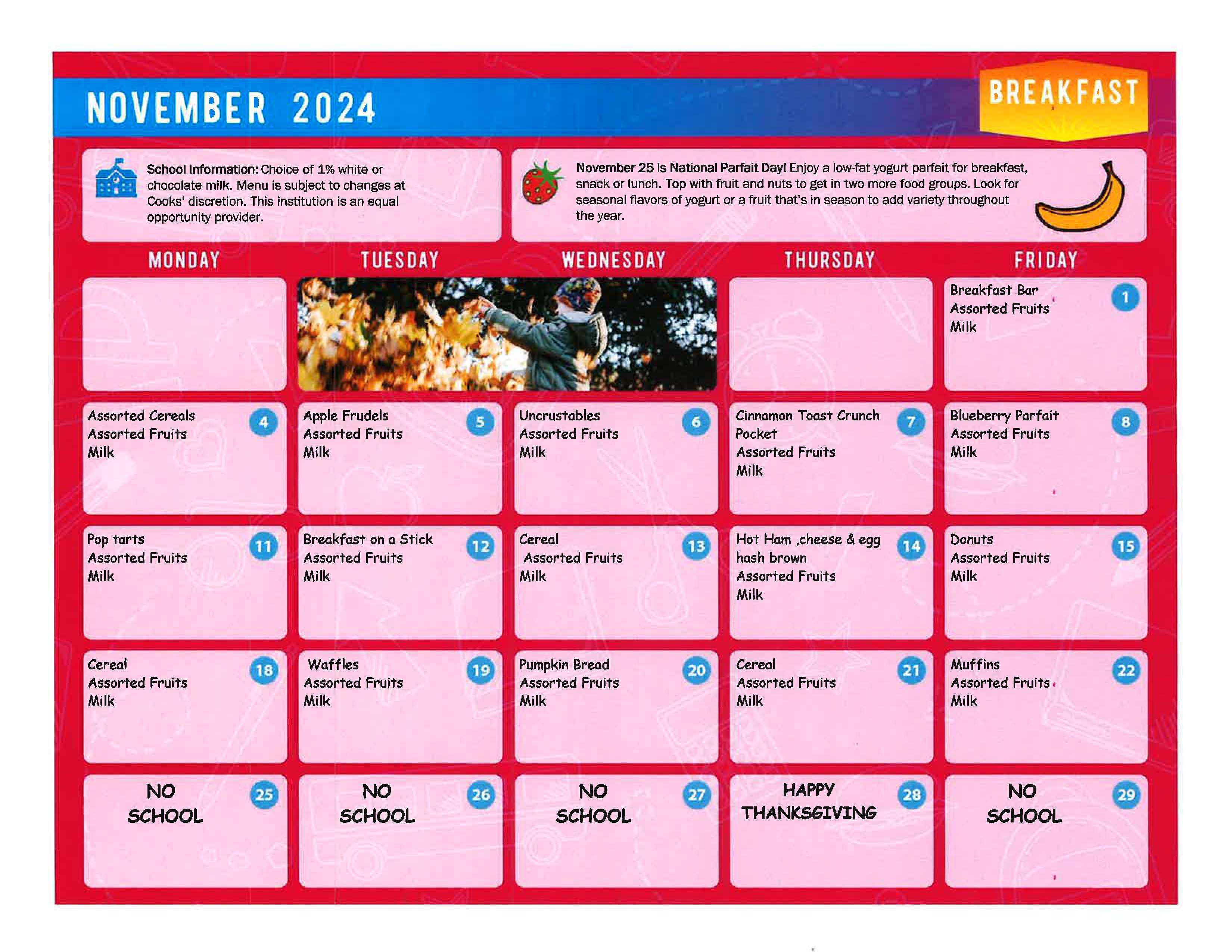 Nov 2024  Breakfast Menu