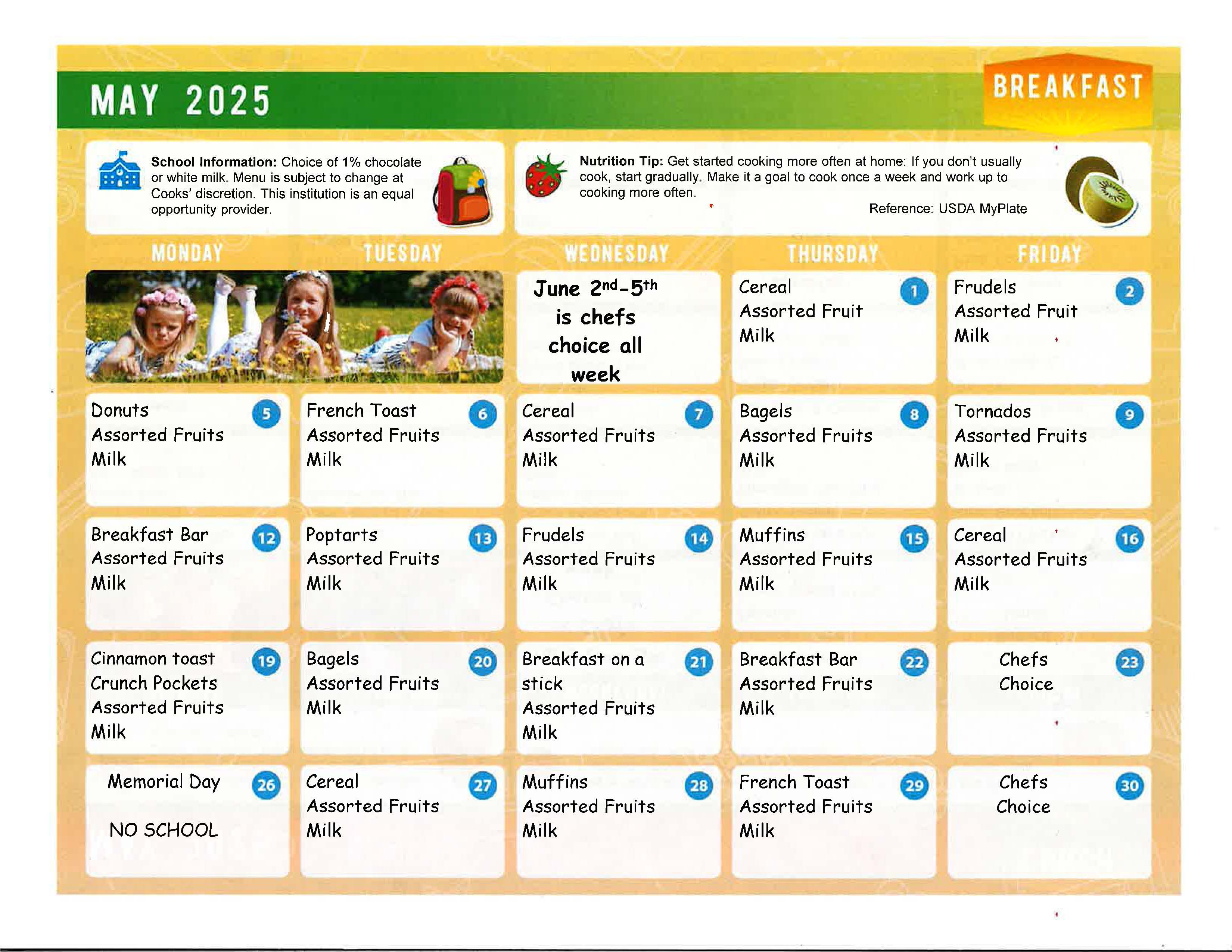 May 2025  Breakfast Menu