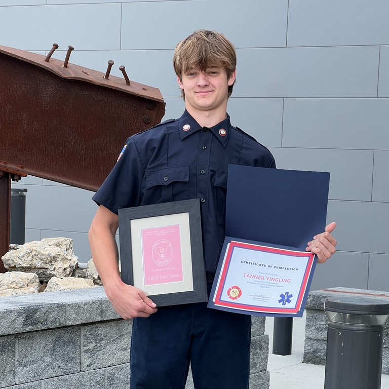 Congratulations to Tanner Yingling for earning Fire Student of the Year through the Carroll County Emergency Services Training Program. Tanner also earned his EMT certificate, all while completing his regular junior year at LHS. 