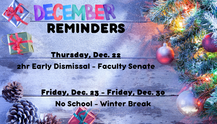 December Reminders