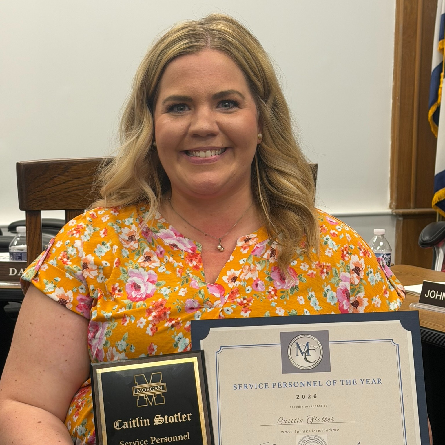 Caitlin Stotler - Service Personnel of the year award