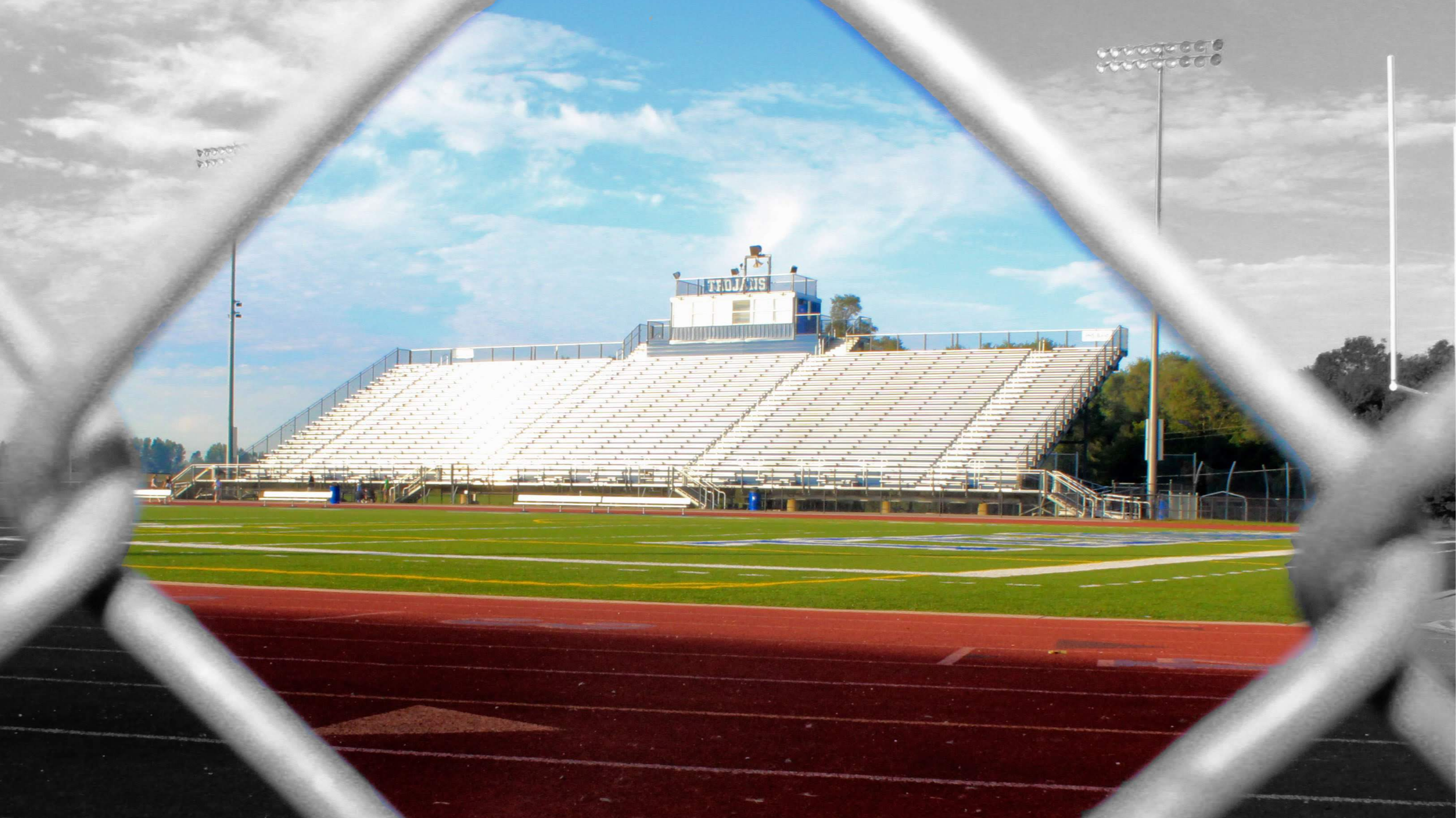 Picture Looking through fence of bleachers at Striedl Field