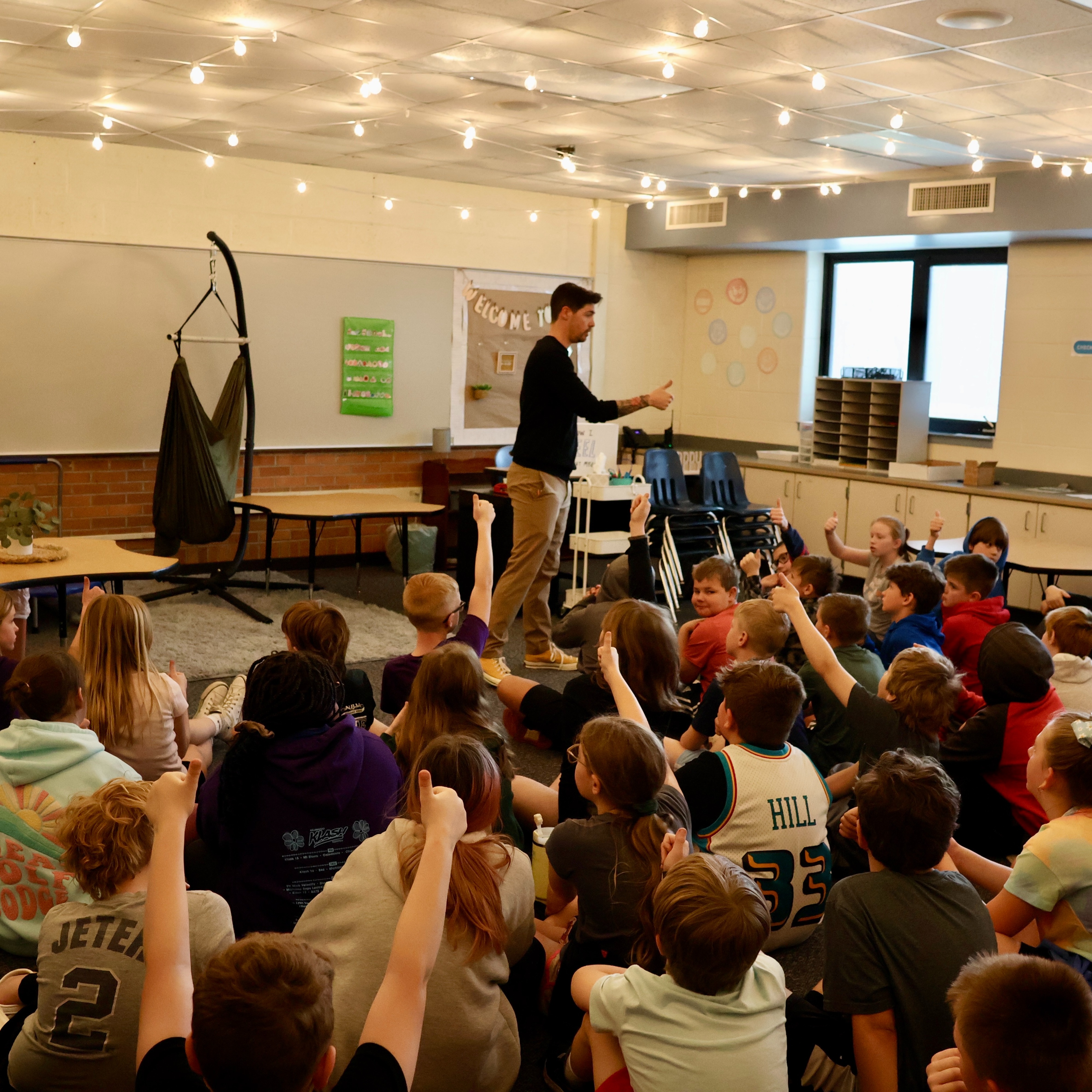 Picture of students listening to a guest speaker
