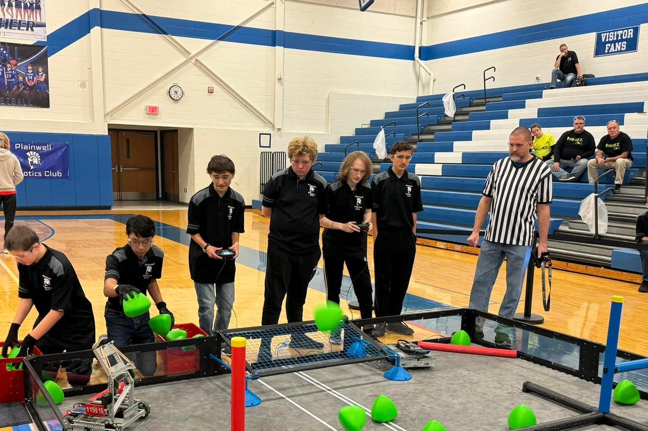 Picture of robotics team during a competition