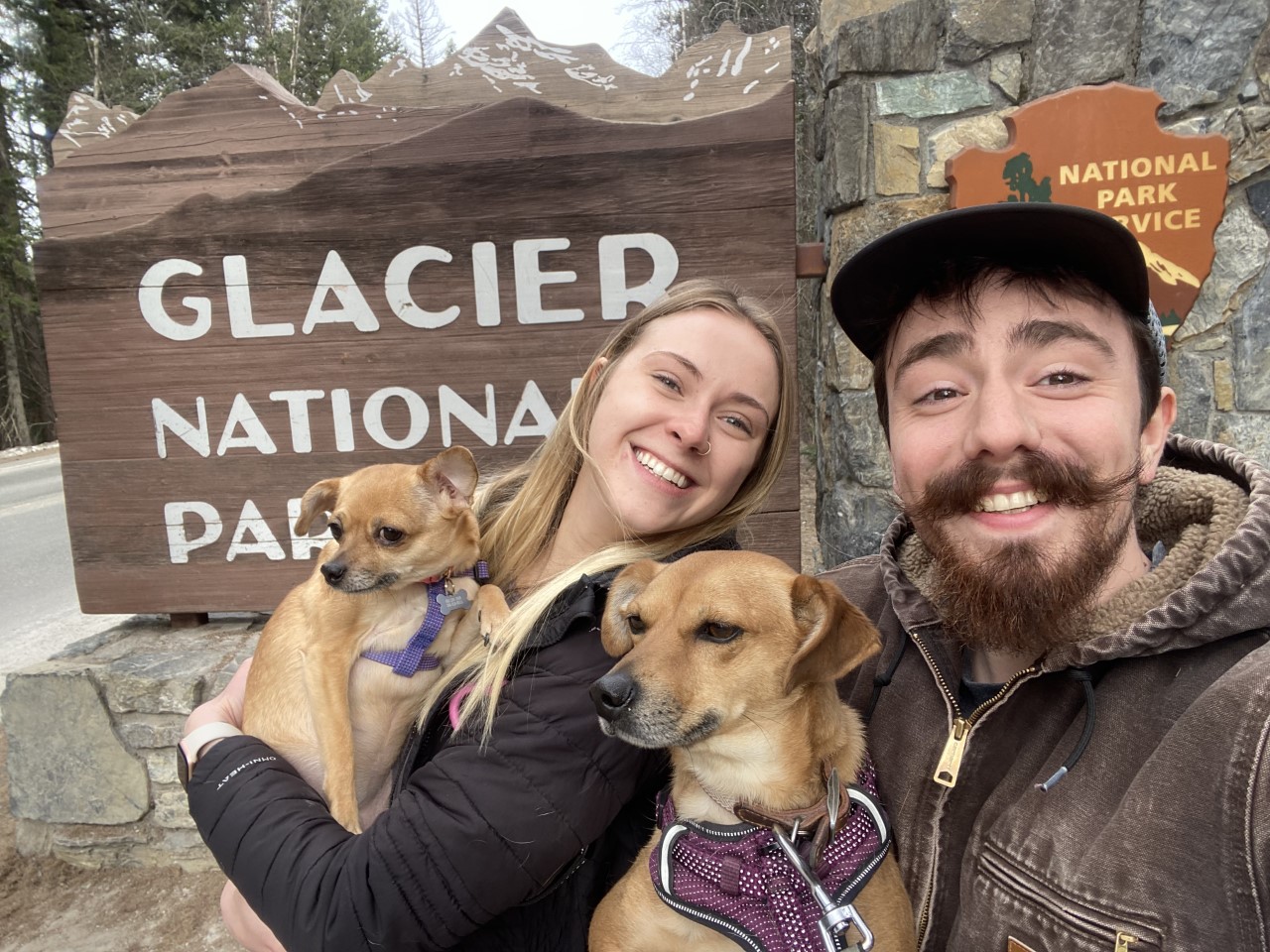 Teacher Morgan Brown and her husband and dogs