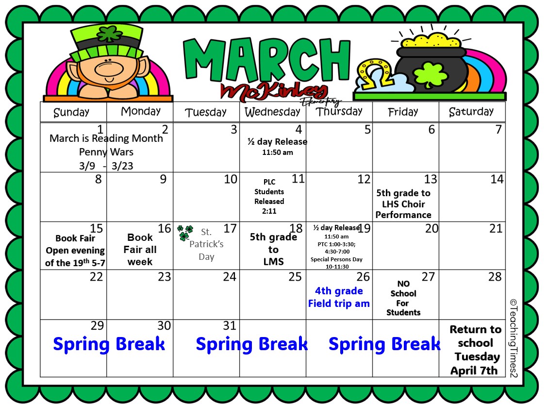 March Calendar