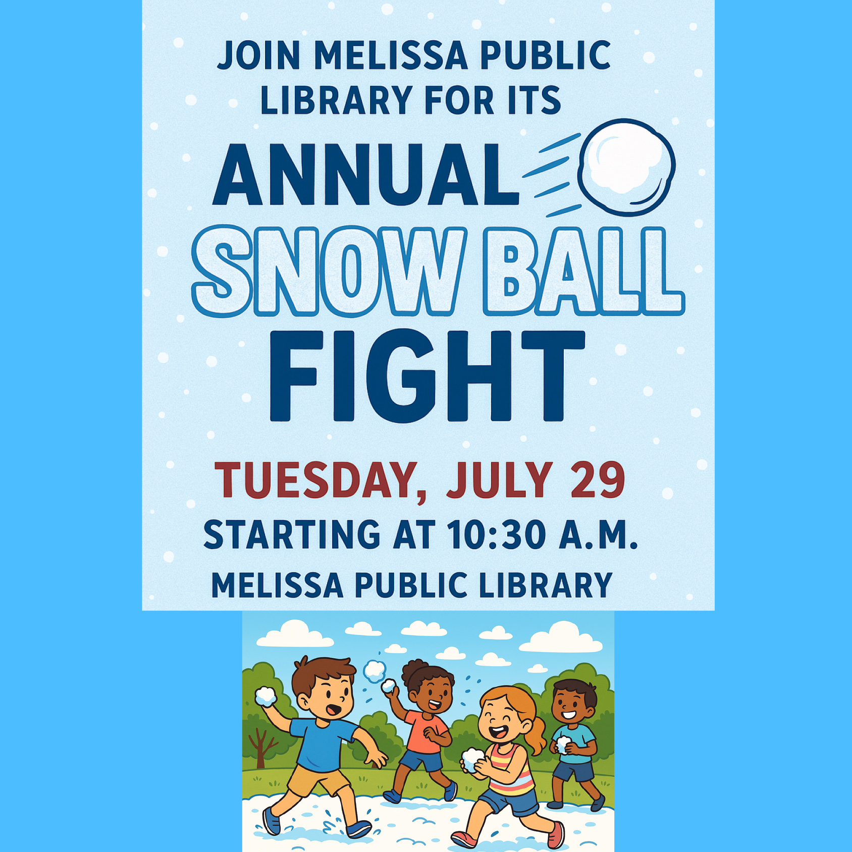 Melissa Public Library Snowball Fight