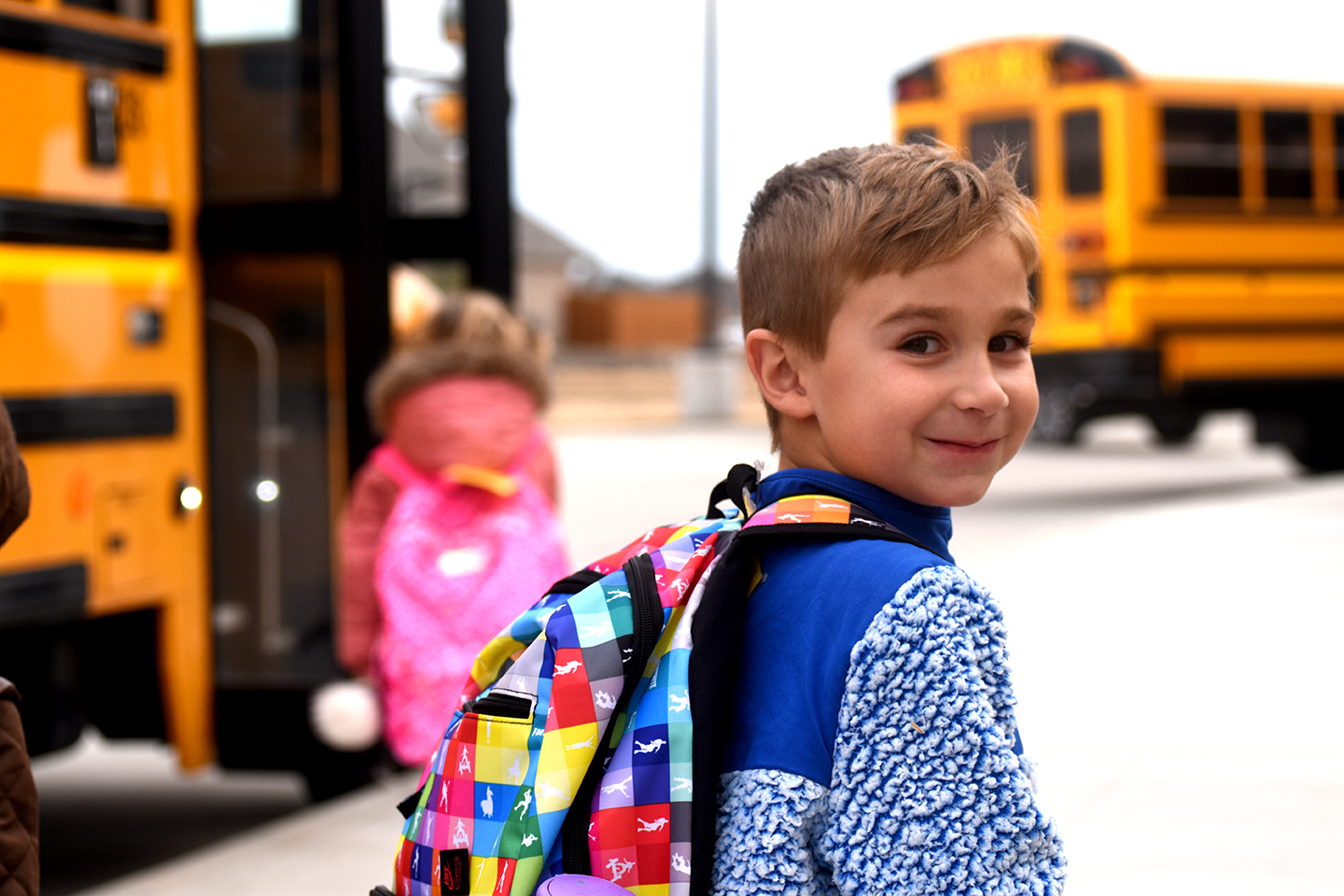 Student walks to the bus