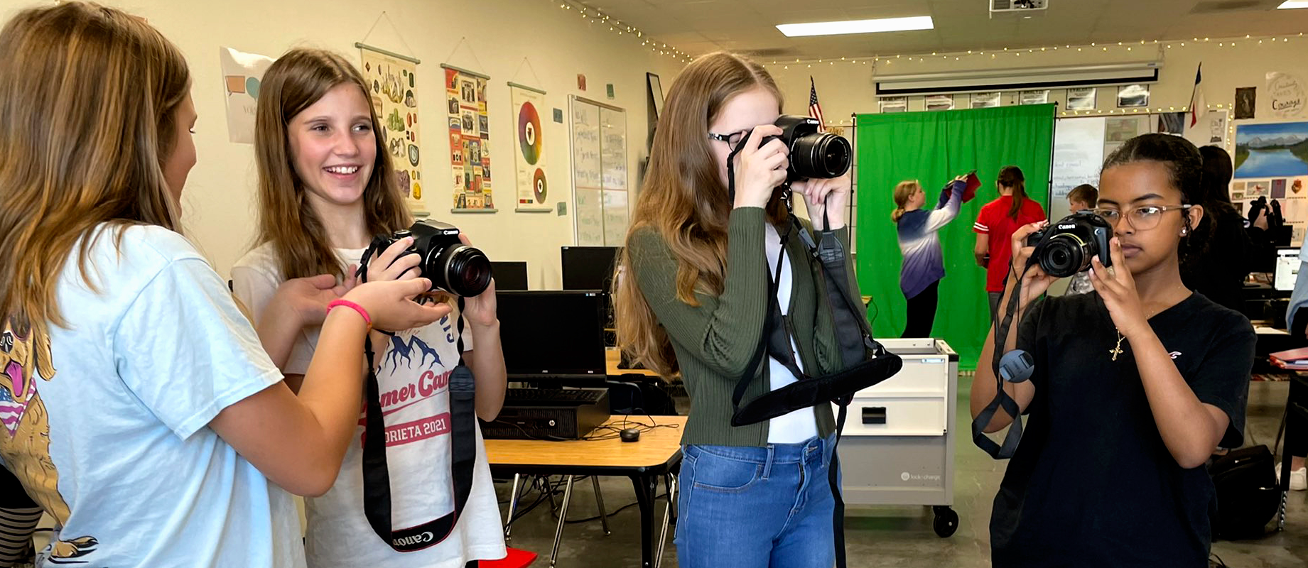 Journalism students practice photography