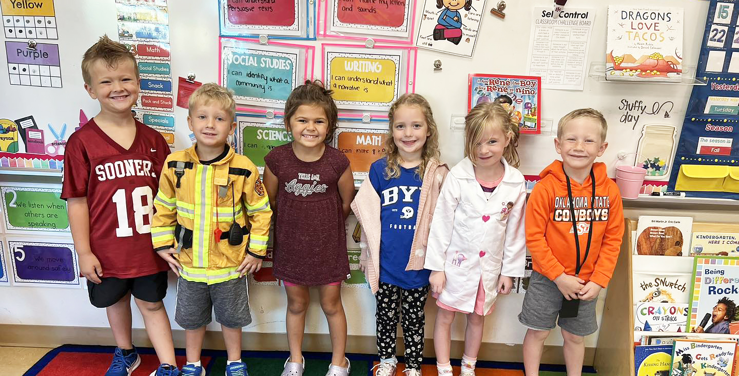 Group of first grade kids