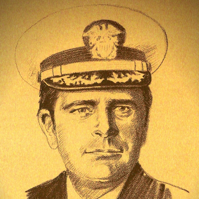 Drawing Portrait Recreation of Capt. William E. Nordeen, USN