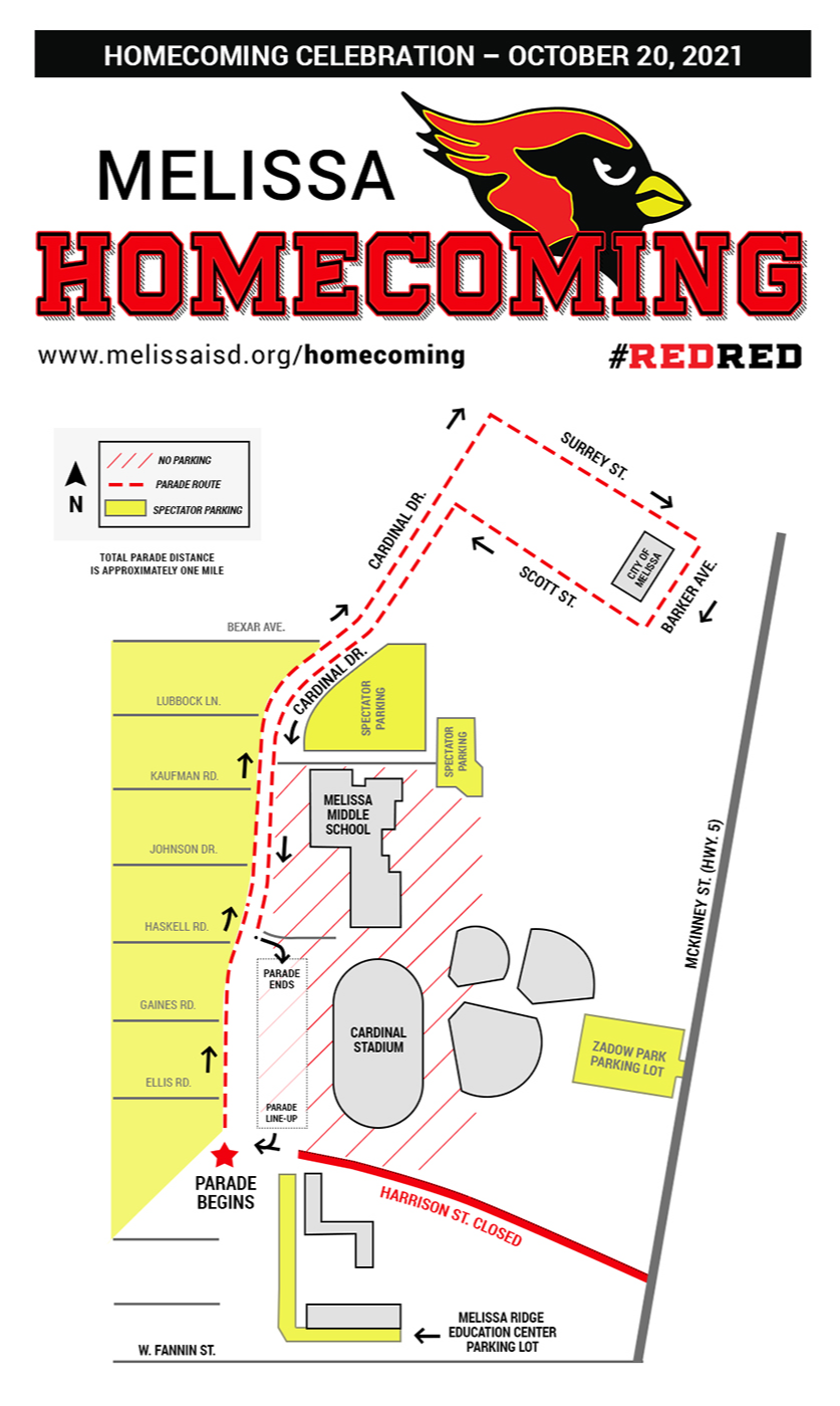 Homecoming Celebration Parade & Parking Map
