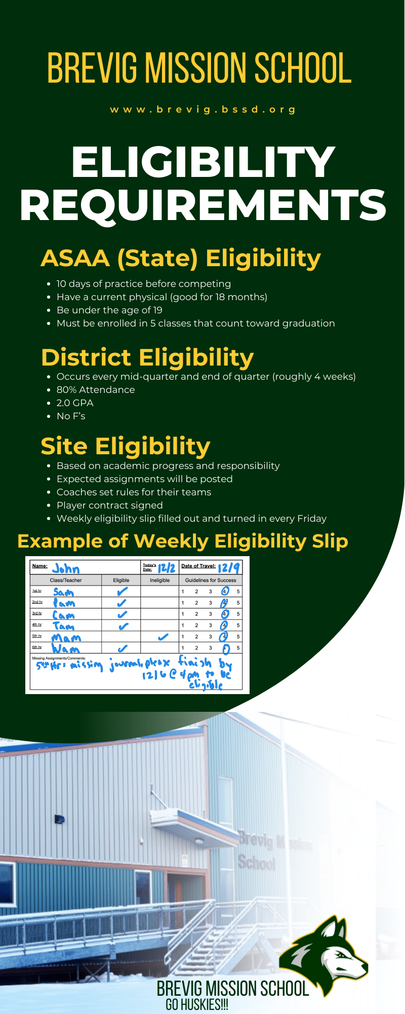 Eligibility Brevig Mission School