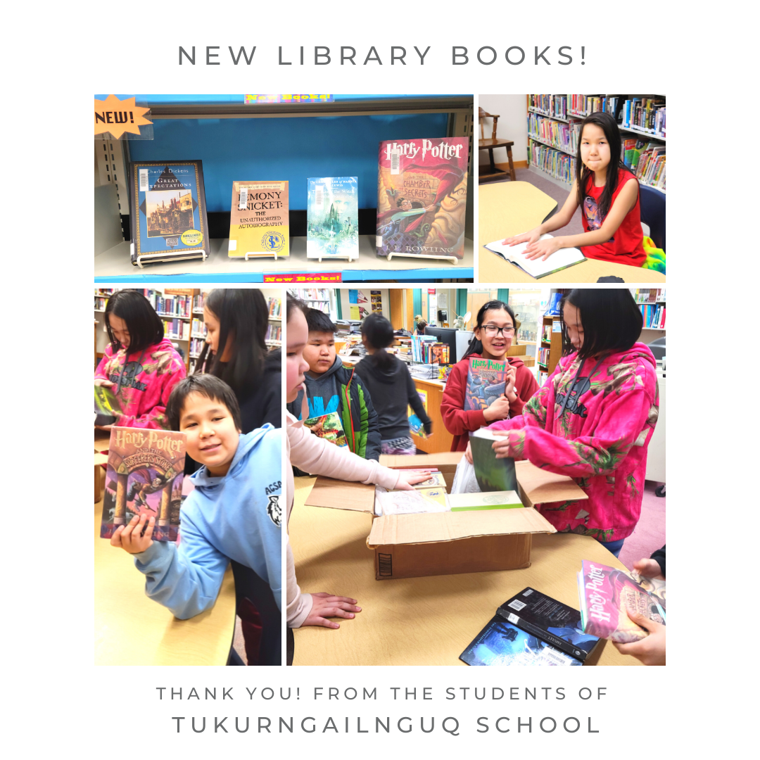 5th grade opens a surprise box of books donated to the library!