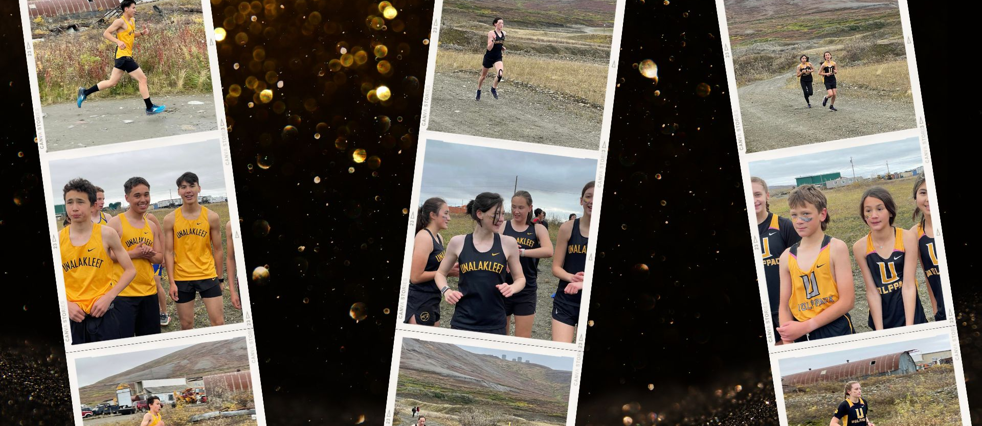 Photos of the cross country team racing in Nome