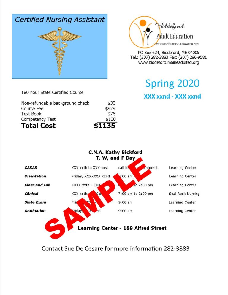 CNA CNA-Med Program Sample