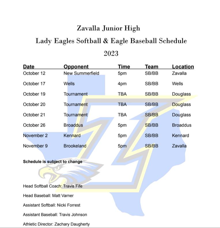 Athletics Zavalla Independent School District