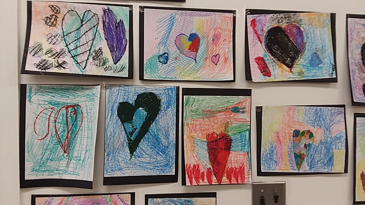 1st grade heart artwork