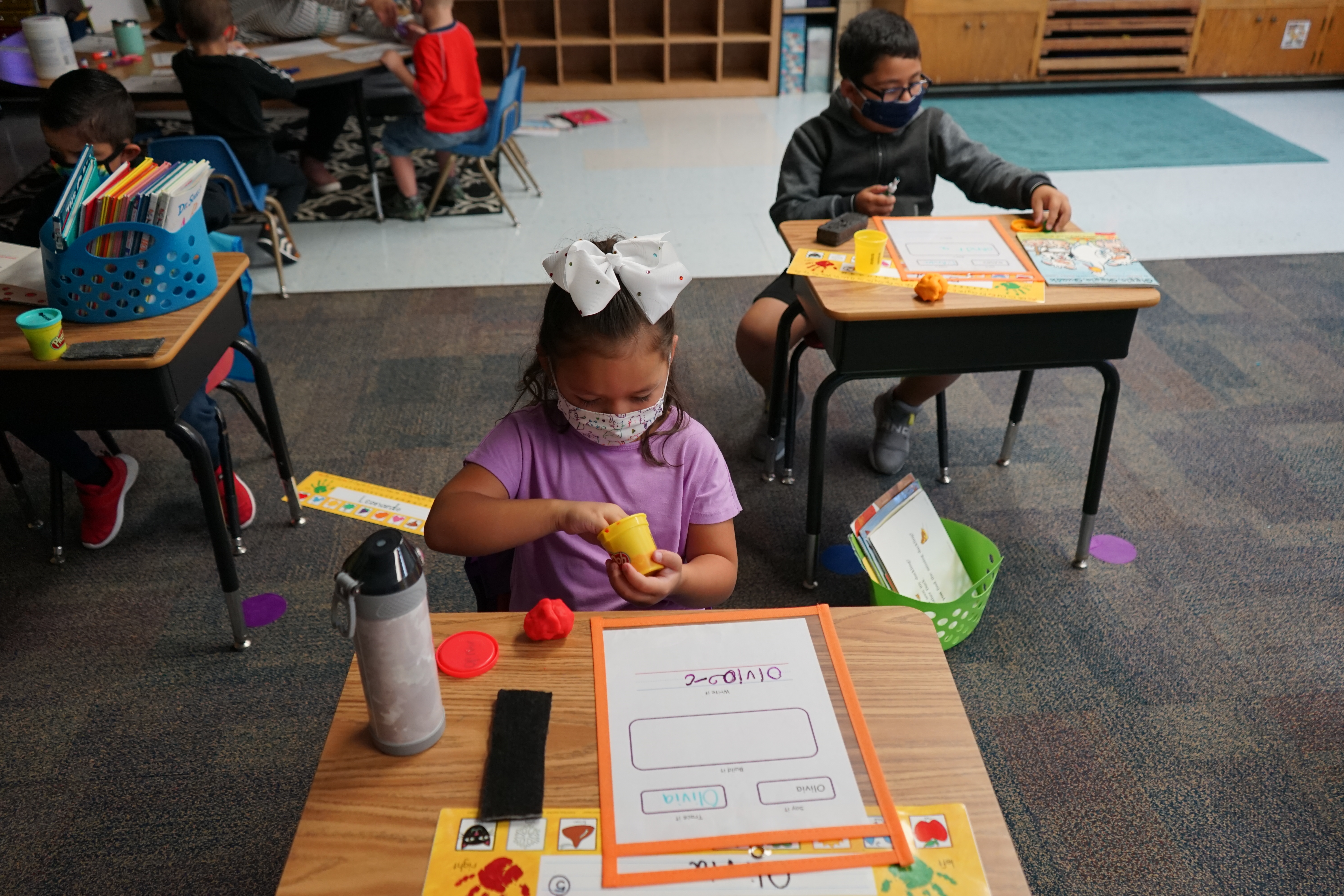 Students Learning Letters