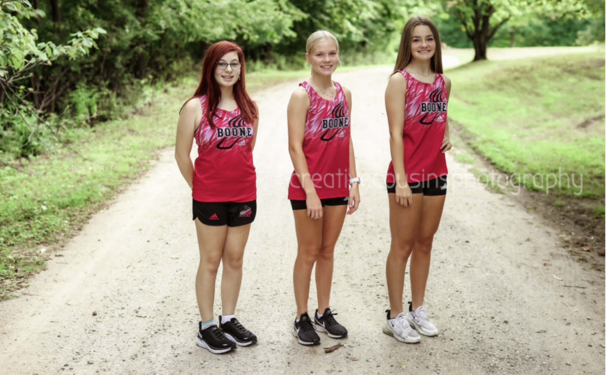 Girls Cross Country students outside 