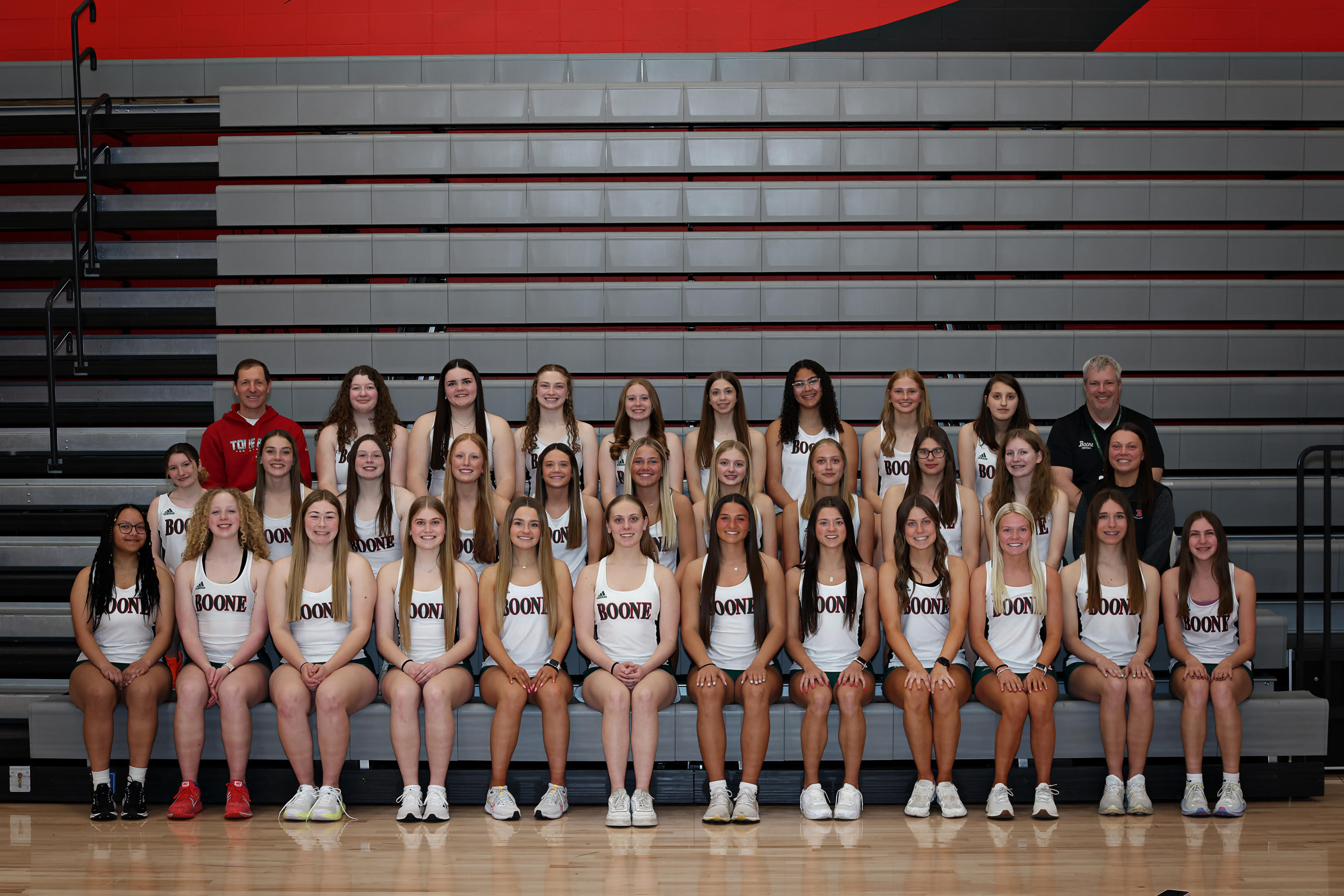 Girls Track & Field in the high school commons