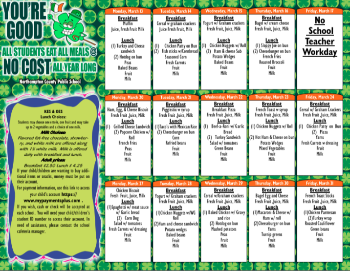 NHS Food Menu 2