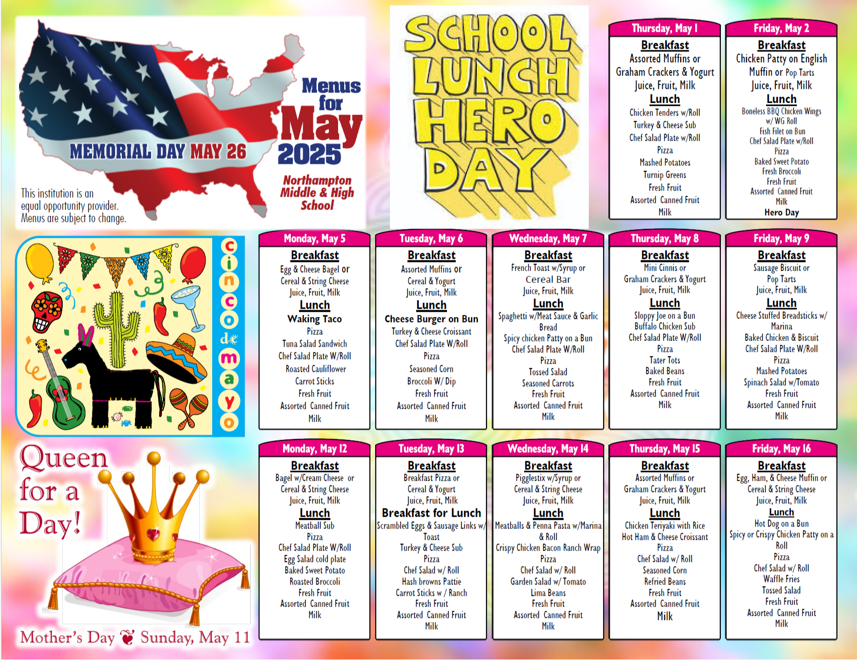 Elementary Food Menu 1