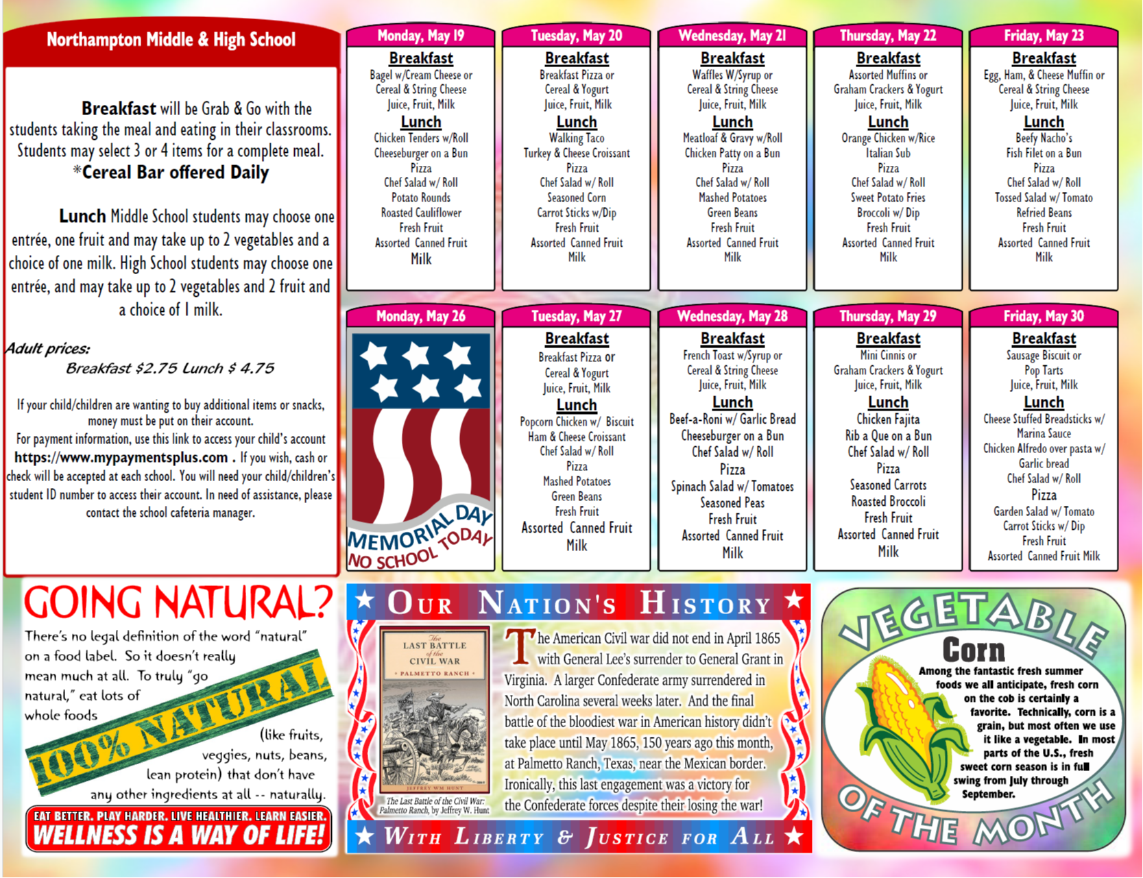 Elementary Food Menu 1