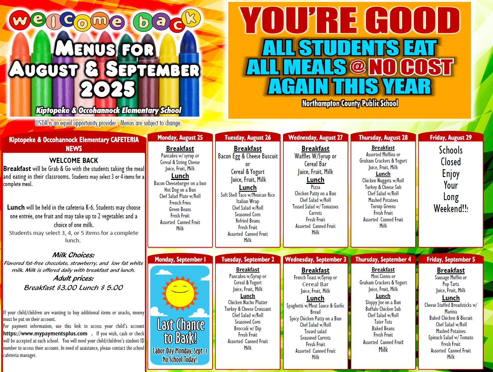 NHS Food Menu 1
