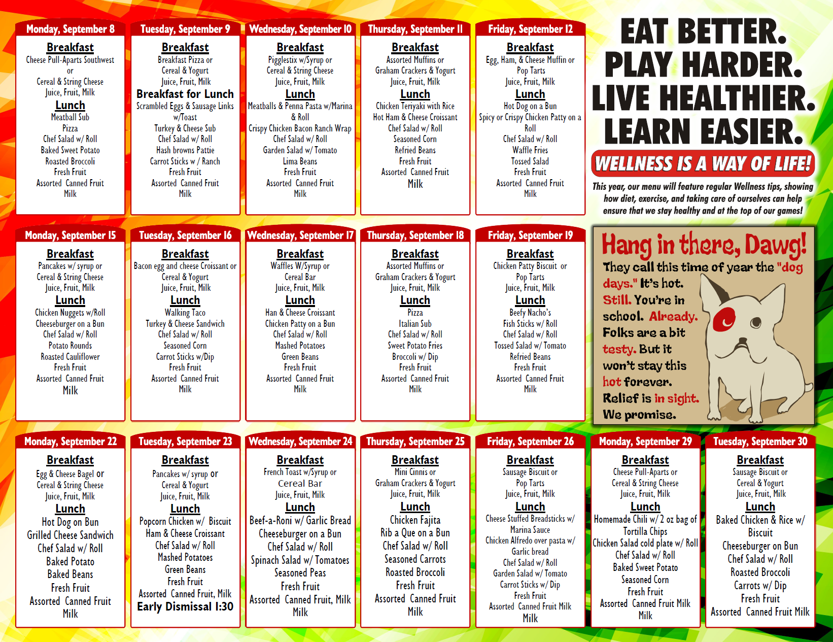 NHS Food Menu 1