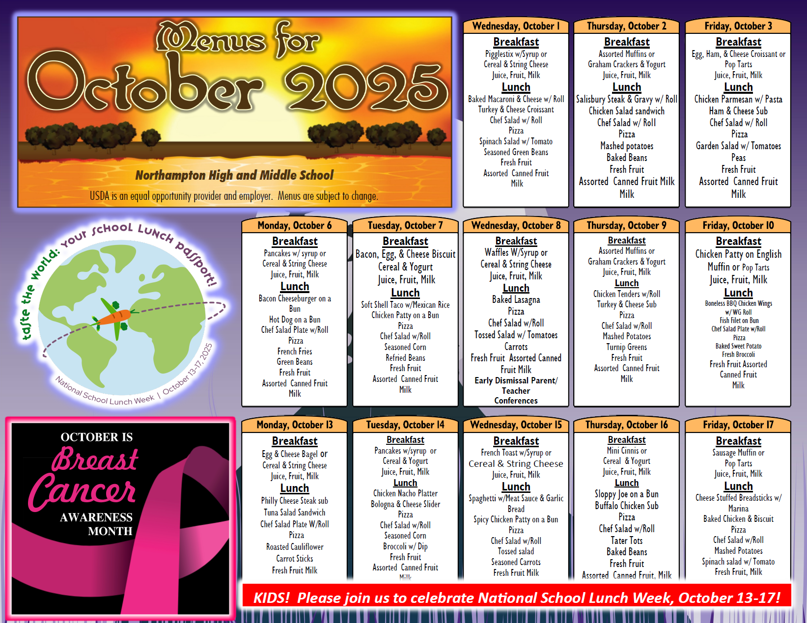 Elementary Food Menu 1