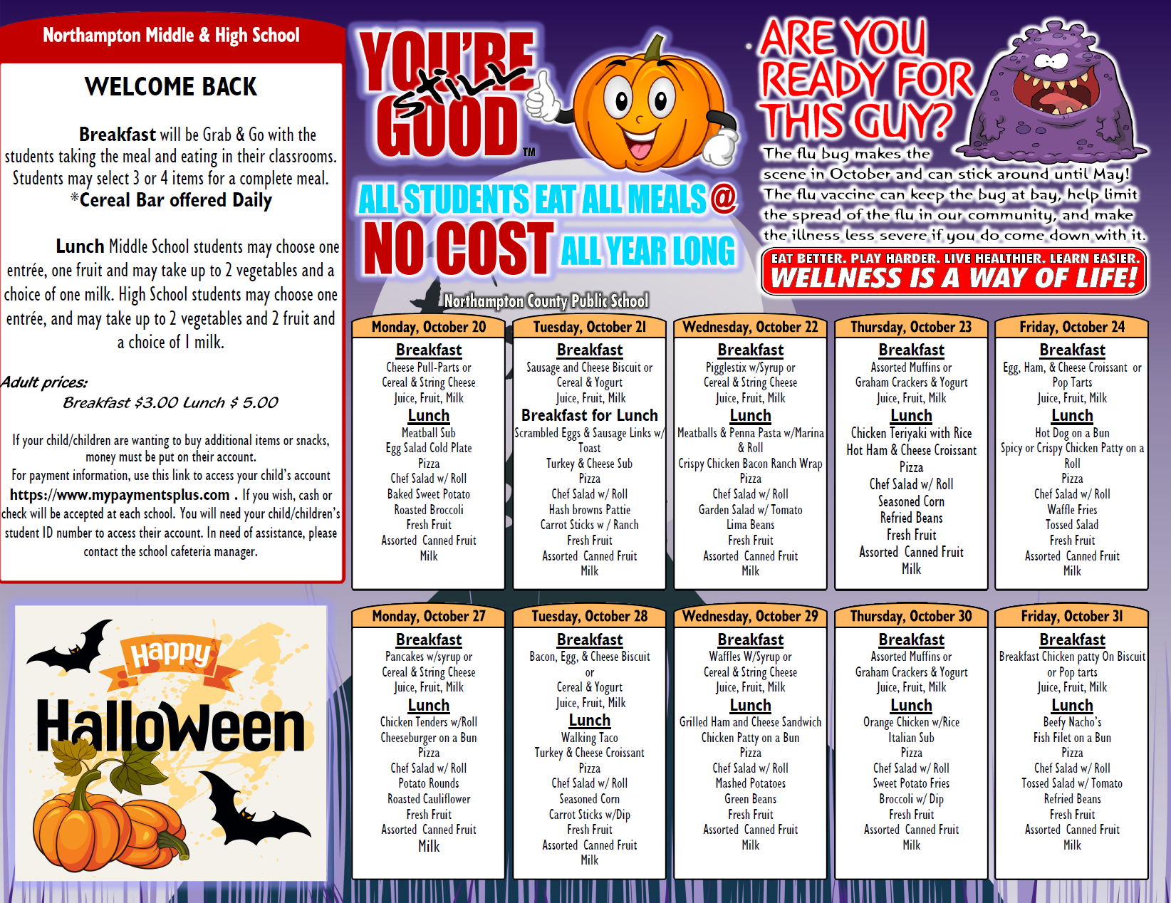 Elementary Food Menu 1