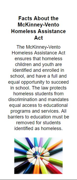 Services to Support the Education of Children and Youth Experiencing Homelessness