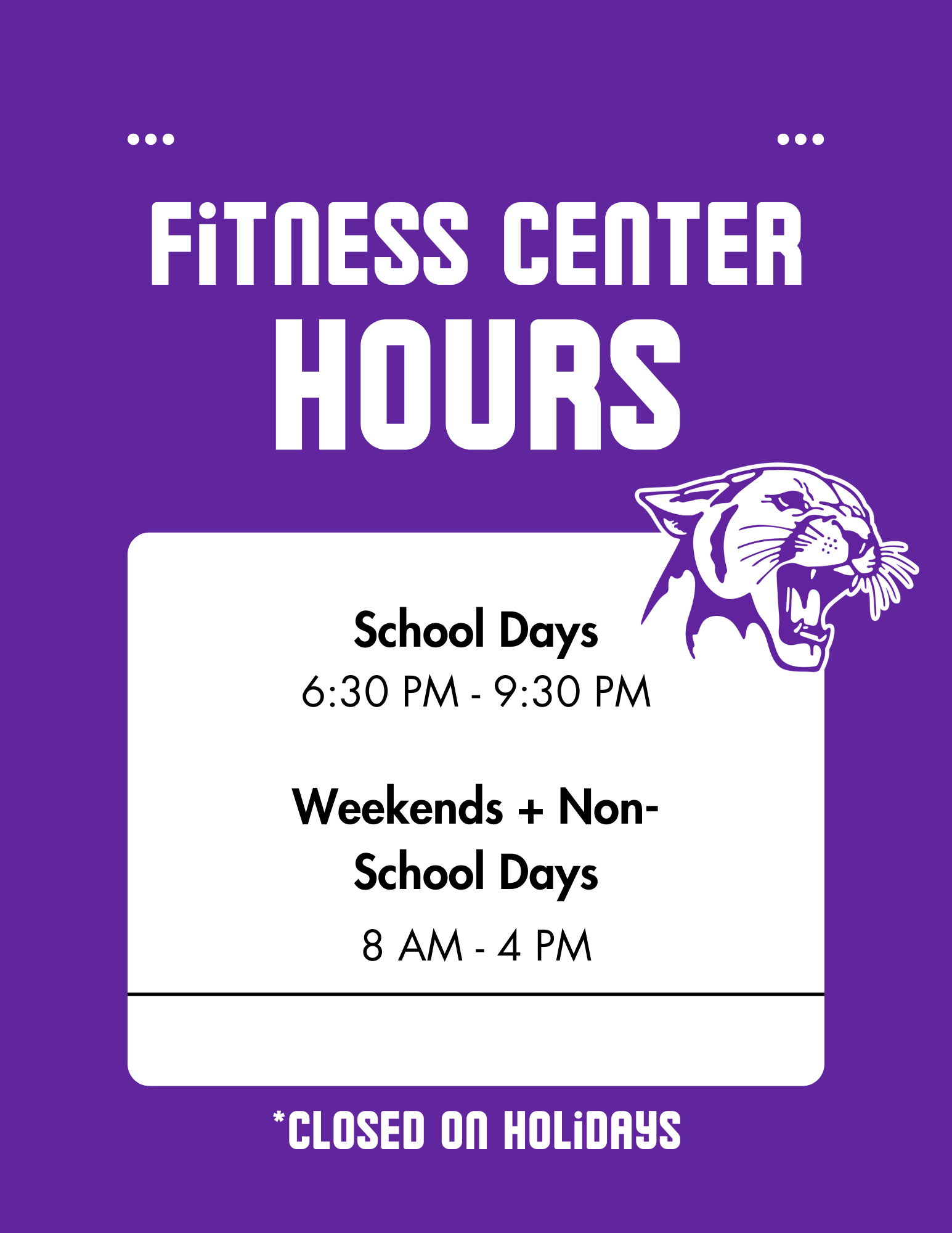 Fitness Center Hours