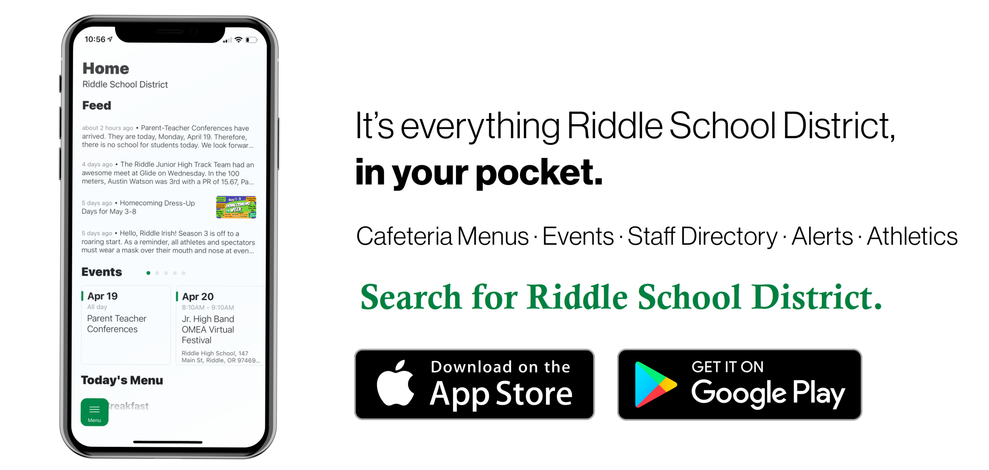 Riddle School District app is now available on the app stores.