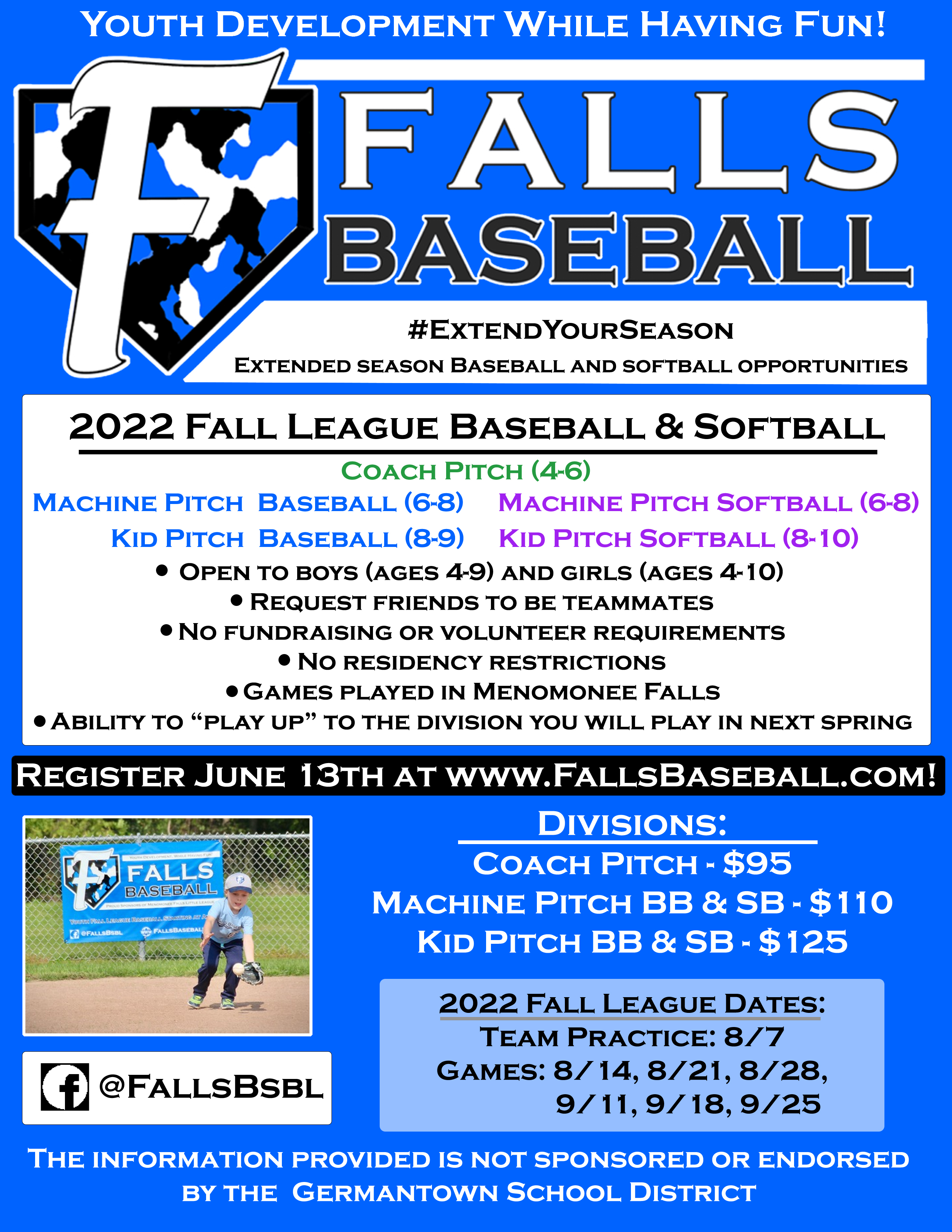 Falls Baseball 2022 fall leagues