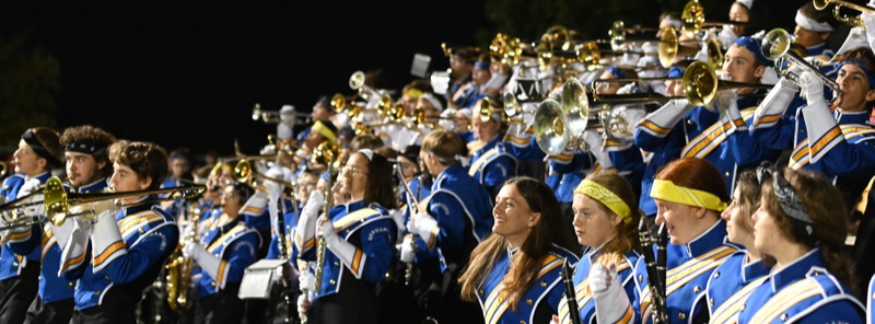 GHS band at football game in stands
