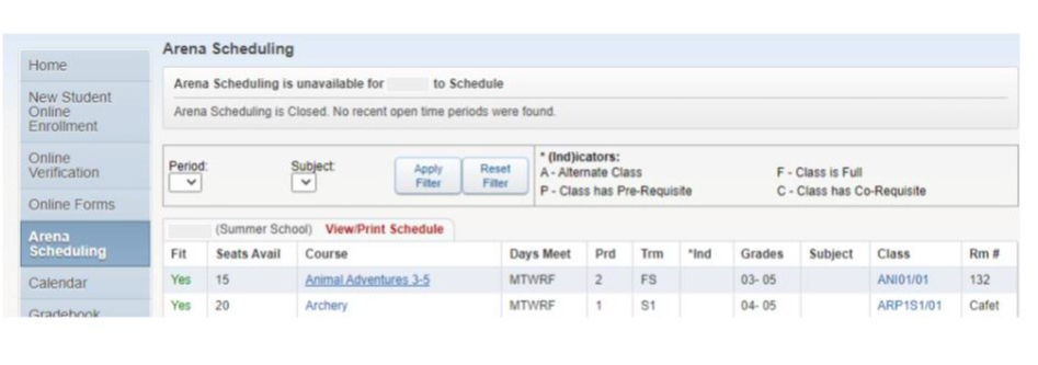 how to arena scheduling