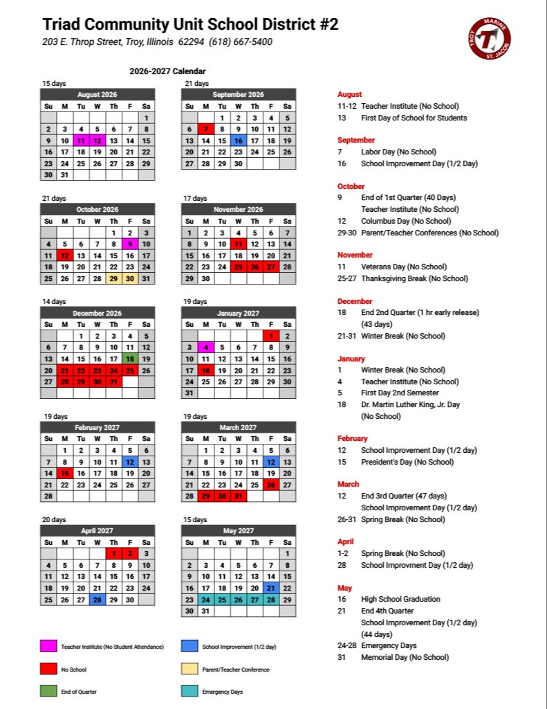 26-27 School Calendar